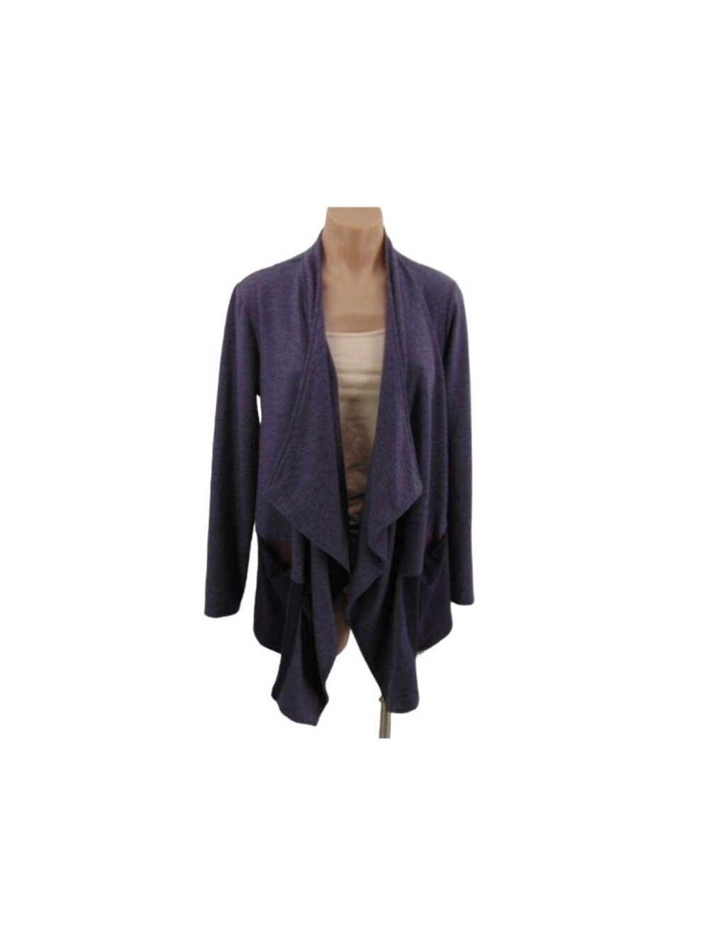 Logo Lorie Goldstein Draped Front Terry Cardigan S  Color Block Oversized - Picture 14 of 14